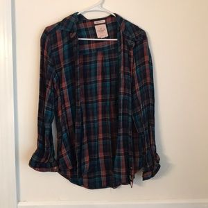 American eagle button down plaid shirt size XL